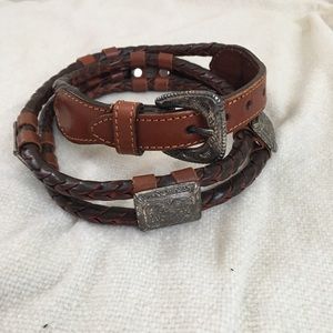 Vintage Western Boho Braided 100% Leather Belt
